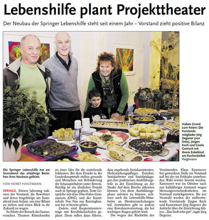 Lebenshilfe plant Projekttheater - NDZ Artikel vom 19.11.2012