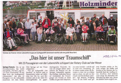 Das hier ist unser Traumschiff - NDZ Artikel vom 21.06.2014