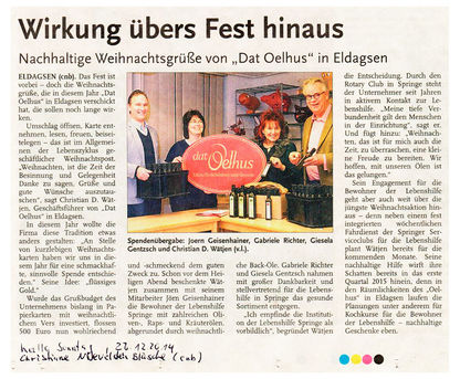 Wirkung übers Fest hinaus - Hallo Sonntag Artikel vom 28.12.2014
