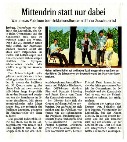 Mittendrin statt nur dabei - NDZ Artikel vom 02.07.2015