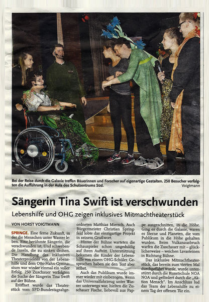 Sängerin Tina Swift ist verschwunden - Deister-Anzeiger Artikel vom 22.06.2016