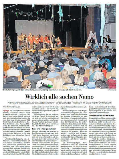 Wirklich alle suchen Nemo - Deister Anzeiger Artikel vom 22.01.2018