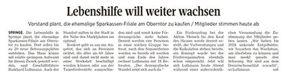 Lebenshilfe will weiter wachsen - NDZ Artikel vom 29.06.2018