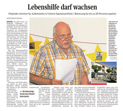 Lebenshilfe darf wachsen - NDZ Artikel vom 02.07.2018