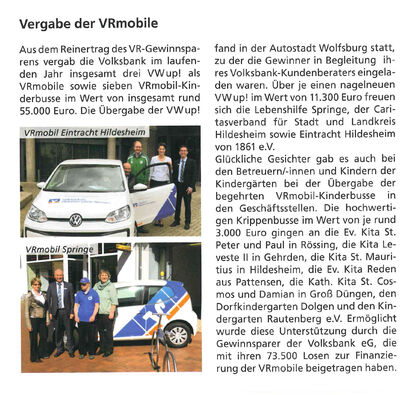 Vergabe der VRmobile - Volksbank Artikel vom 18.05.2019