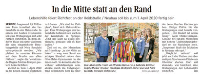 In die Mitte statt an den Rand - Neue Deister-Zeitung Artikel vom 21.05.2019